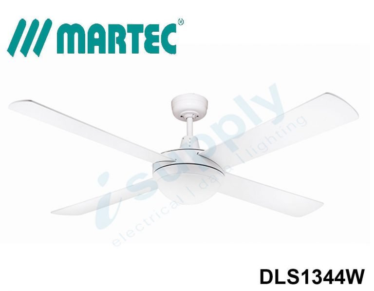 Martec Lifestyle Ceiling Fan 1300mm 4 Blad White Light 2 X E27